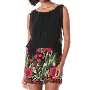 Aidan Mattox floral embroidered cocktail dress